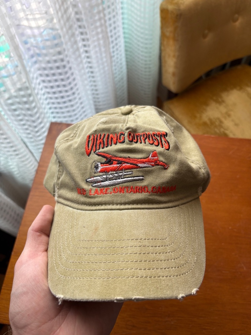 Viking Outposts Embroidered Khaki Baseball Cap